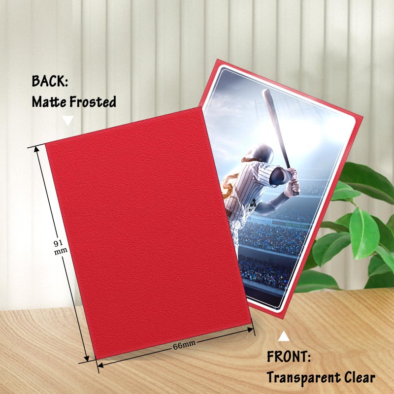 Kitoyz 500 Pcs Card Sleeves for Trading Card, Matte Card Sleeves Deck Card Protectors Compatible with Baseball Cards, Sports Cards, Game Cards (Red) - Image 2